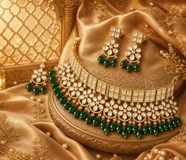 Kundan jewellery bridal choker sets - wholesale kundan necklace jewellery