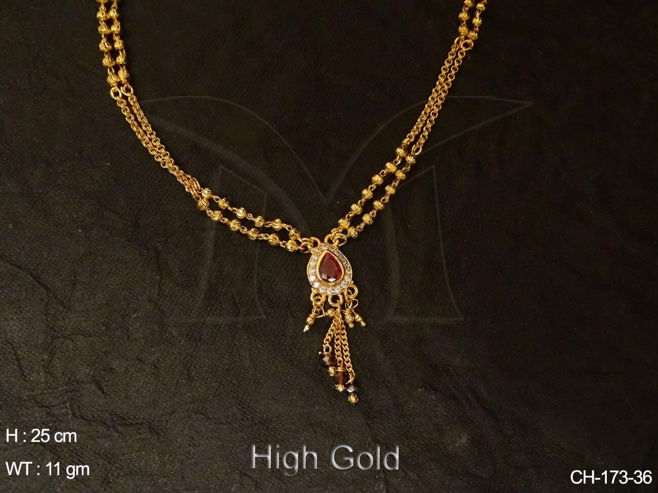 Delicate Style Paan Base AD Chain - CHAIN - Copper and Brass Jewellery ...