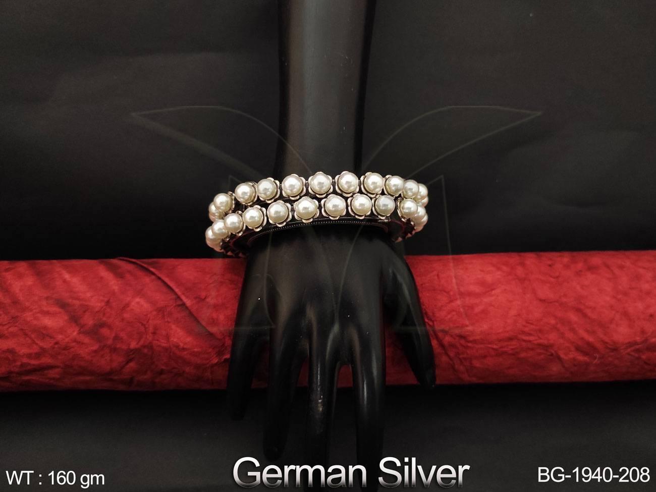 Designer Fancy Style Party wear Oxidised Jewellery German Silver Bangle