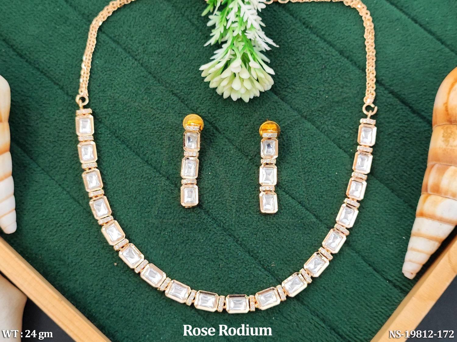 Elegant Square Stone Necklace Set with Matching Earrings, NECKLACE SETS ...
