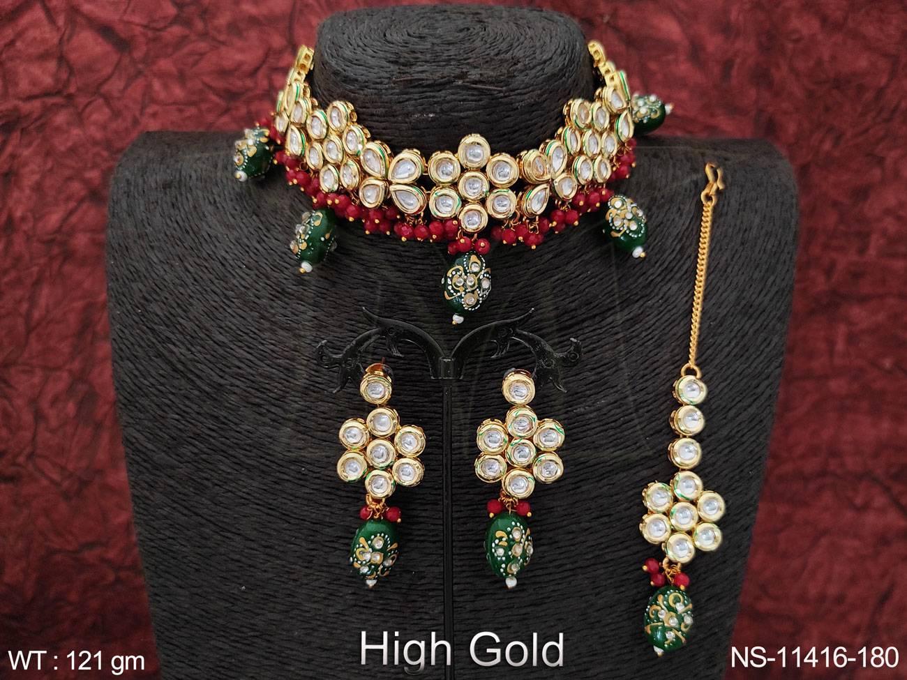 Designer Gold brass polish with  kundanpolki,Kediya moti
