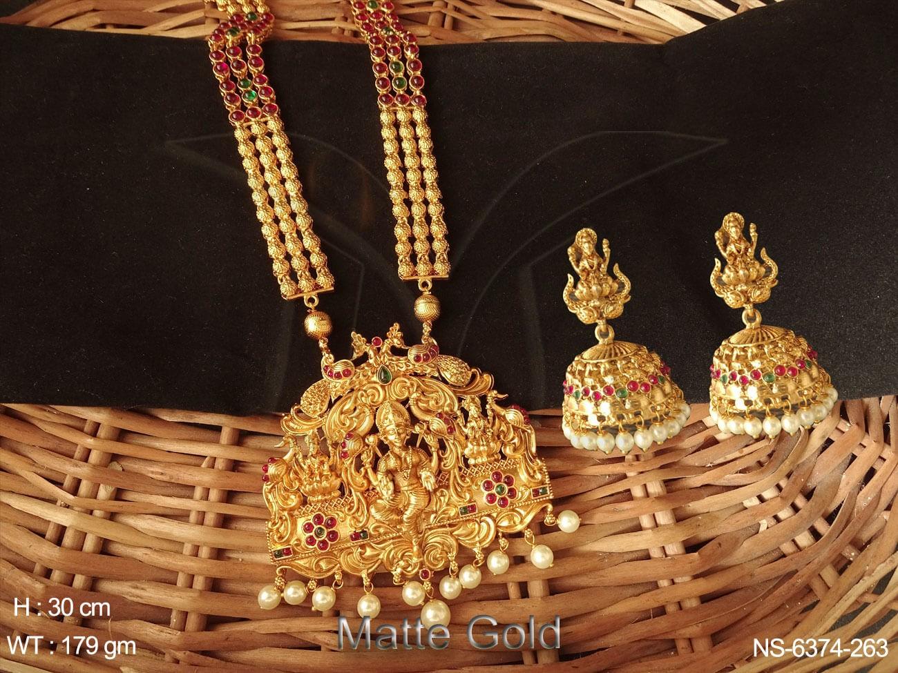 Laxmi mata rani green stone long kemp necklace set - NECKLACE SETS ...