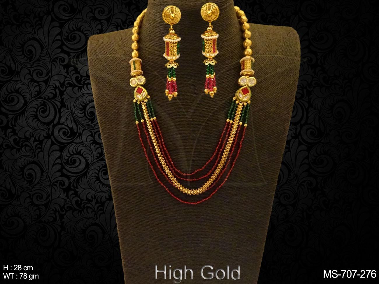 Delicate Multi chain Teaditional Mala Designer Jewellery Beaded