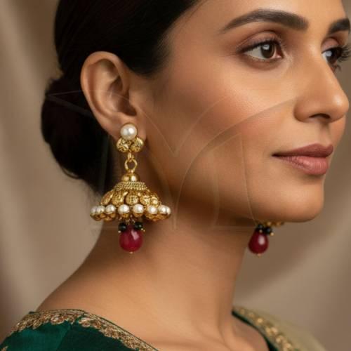 jumki in a battalu antique earrings detail