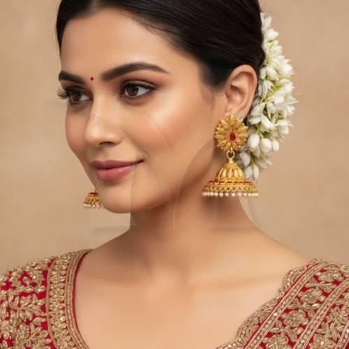 jhumber long moti antique earring detail1