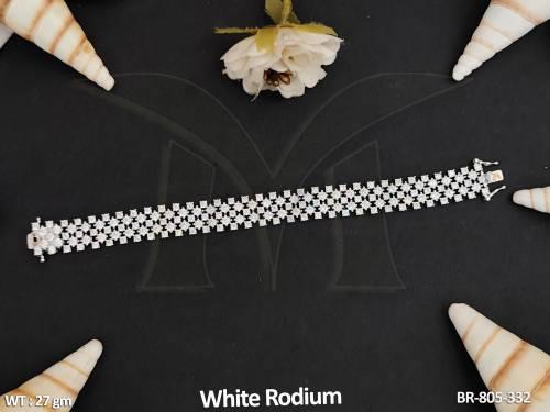 Designer Fancy Style White Rodium Polish Fancy Style Bracelets   