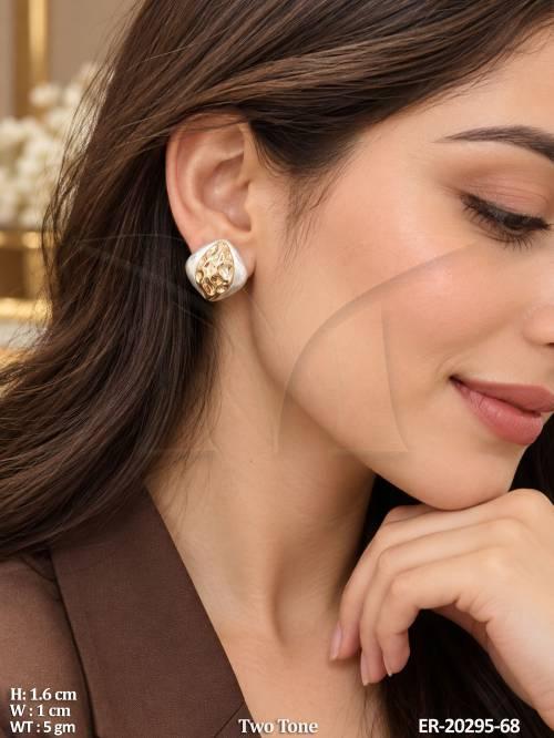 Two Tone Gold Silver Designer Earrings