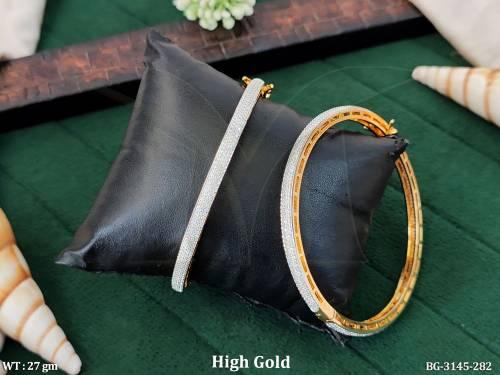Premium High Gold Simple AD Bangles for Women