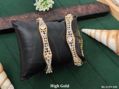 Designer CZ Stone Kada Bangle Set