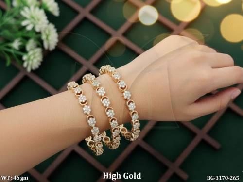 AD Bangles Set Premium Sparkling Stone Bangles Set with Modern Elegant Look 