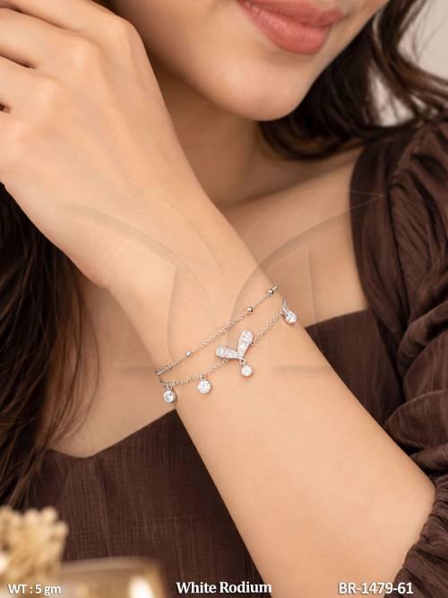Beautiful White Rodium Designer Bracelet