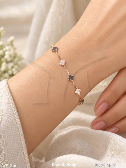 Beautiful Rose Rodium American Diamond Bracelet
