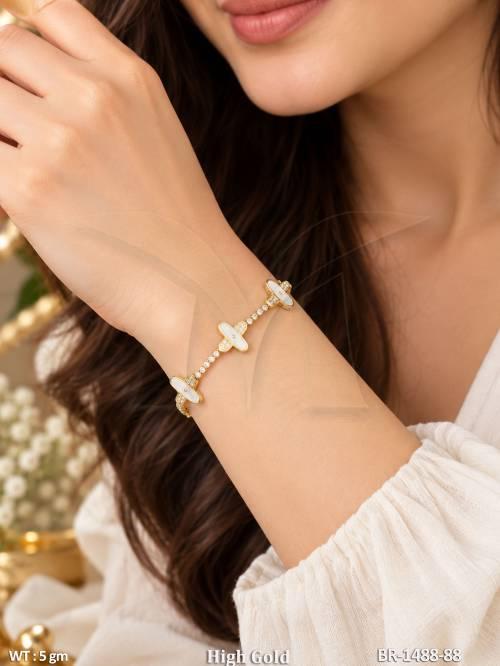 American Diamond Butterfly Chain Bracelet
