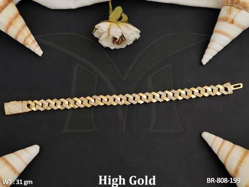 AD CZ Full Stone High Gold Polish Fancy Style Bracelets 