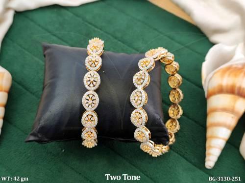 Premium Two Tone American Diamond Bangles 