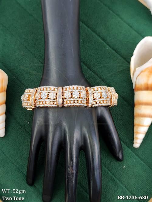 American Diamond Floral Design Bracelet Set