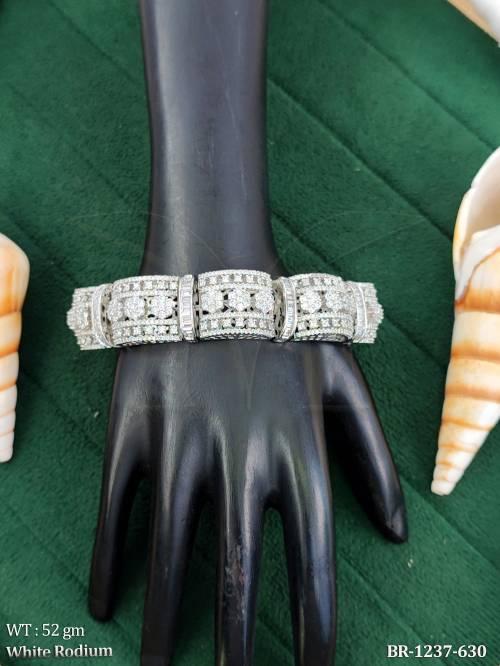American Diamond Floral Pattern Designer Bracelet