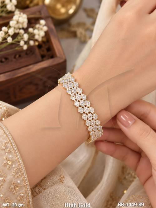 American Diamond High Gold Designer Bracelet
