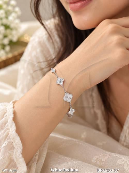 Beautiful American Diamond Flower Bracelet
