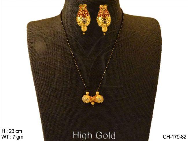 pot style earrings ad mangalsutra cian detail
