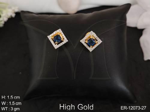 American Diamond Beautiful Designer High Gold Polish Party Wear Earrings Set 