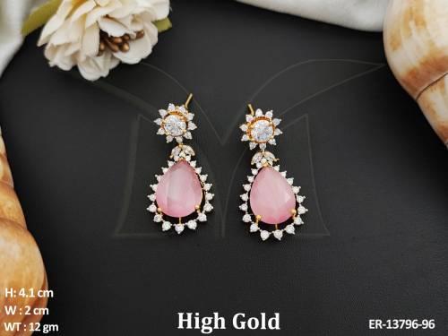 American Diamond Jewellery Fancy Style Design Party Wear Earrings  — ER-13796-96