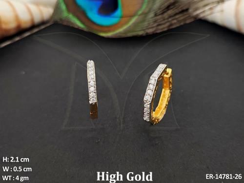 American Diamond Jewellery High Gold Polish Fancy Design Party Wear  Earrings 