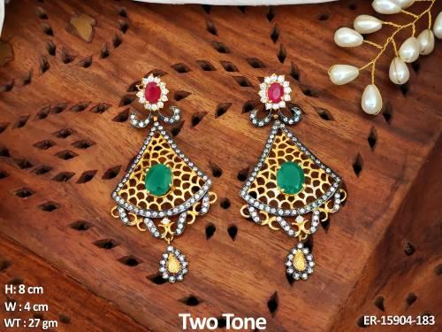 beautiful-cz-full-stone-two-tone-polish-fancy-design-earrings-