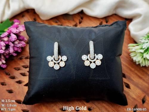 American Diamond High Gold AD Stone  Fancy Earrings  
