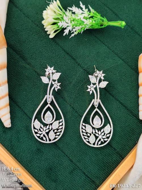 American Diamond Floral Teardrop Earrings for Women — ER-19215-227