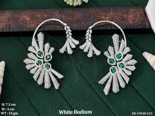 white-rodium-american-diamond-party-wear-statement-earrings