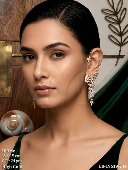 Elegant High Gold Party Wear Earrings