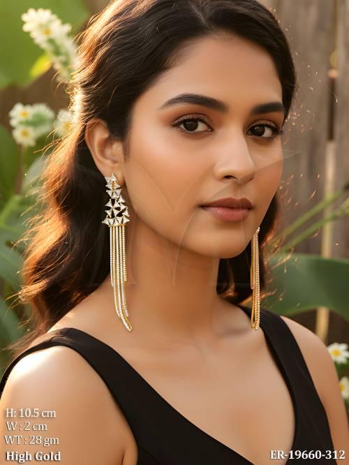 Elegant Geometric Stone Hanging Earrings