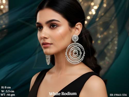 Fancy Oxidised Look Long Earrings