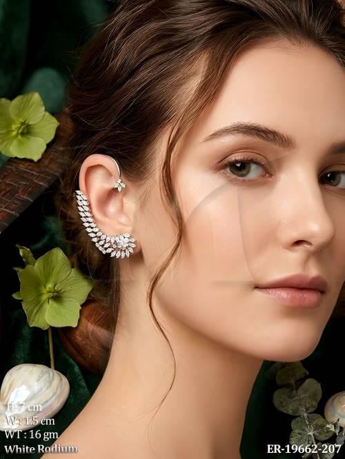 Premium White Finish Statement Earrings