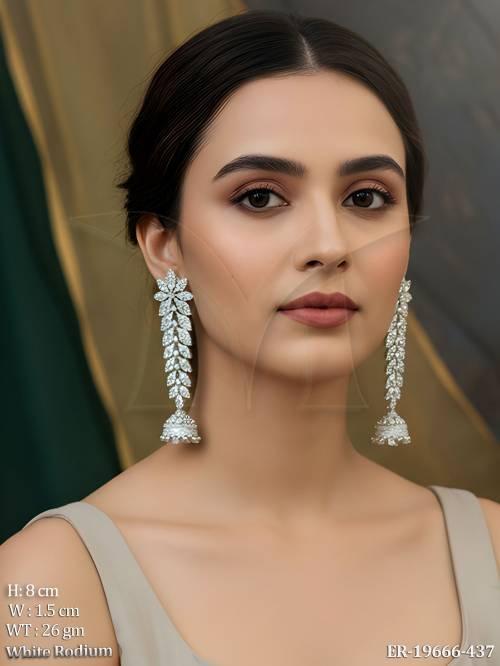 White rhodium bridal earrings