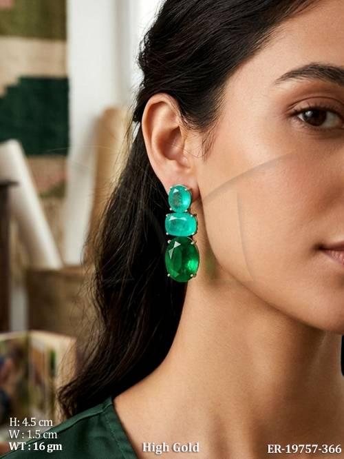 High Gold Premium Stone Earrings