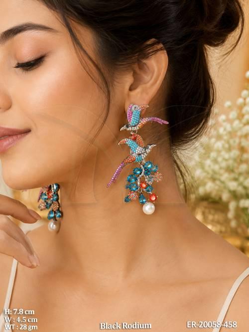 colorful-floral-peacock-designer-drop-earrings