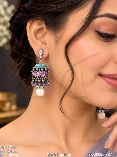 Elegant Pearl Hanging Jhumka Earrings