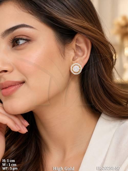Fancy High Gold Designer Stud Earrings