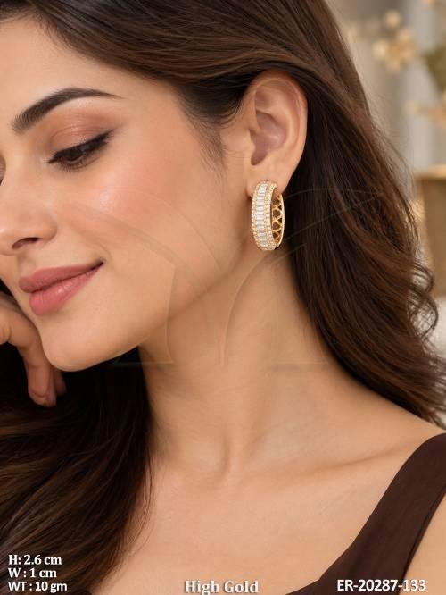 Beautiful High Gold Rodium Hoop Earrings