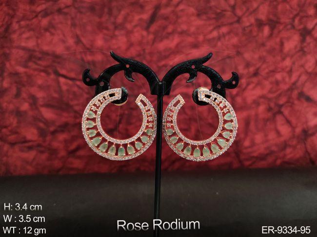 Designer Fancy Style Cz / Ad Stones Party wear Beautiful Earring / tops — ER-9334-95