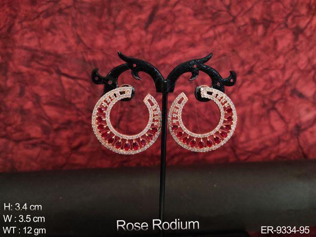 Designer Fancy Style Cz / Ad Stones Party wear Beautiful Earring / tops — ER-9334-95