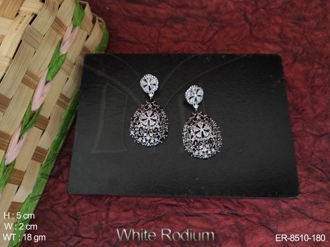 Designer Fashion C/z full with stones Beautiful AD Party wear Earrings Tops / Studs — ER-8510-180