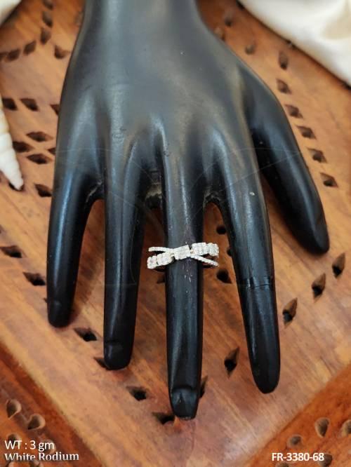 Beautiful White Rodium Polish Finger Rings  