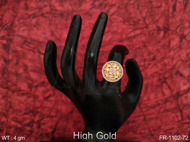 beautiful fancy party wear designer cz / ad stones finger ring