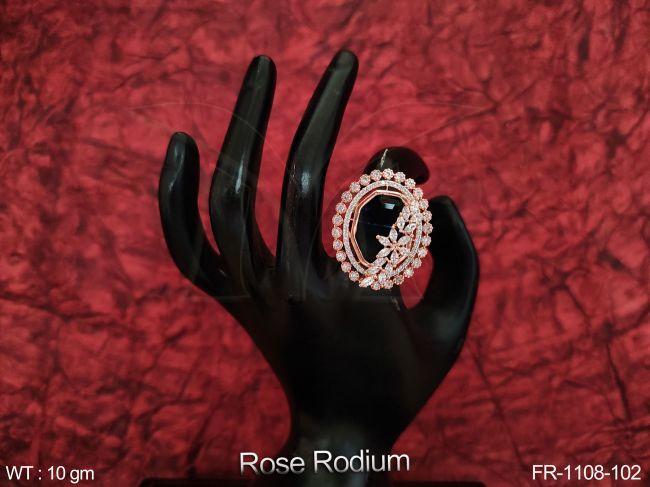 Cz / Ad full Stones Party wear Fancy Style Designer Finger Ring