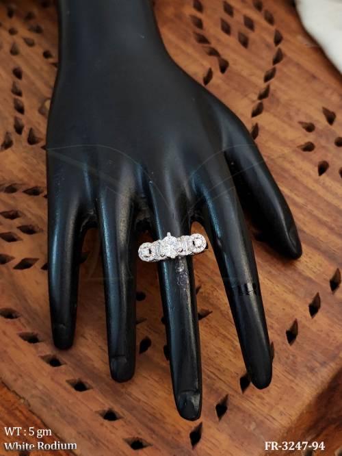 cz-jewellery-elegant-american-diamond-finger-ring-for-sophisticated-style-white-rodium-polish