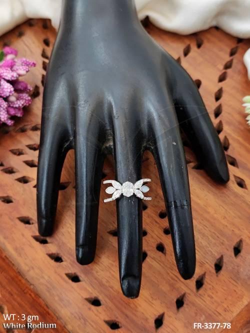 AD Stone White Rodium Polish Fancy Earrings  