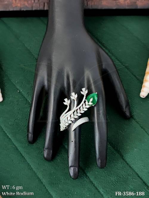american-diamond-leaf-design-adjustable-finger-ring